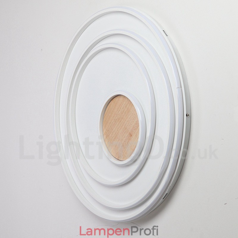 Dimmbare weiße Ringe Holz Deckenleuchte Ultradünne Deckenlampe Kann Auch Als Wandleuchte Verwendet Werden