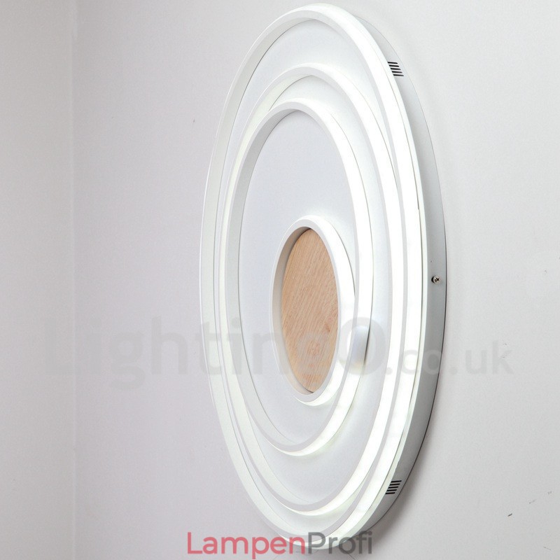 Dimmbare weiße Ringe Holz Deckenleuchte Ultradünne Deckenlampe Kann Auch Als Wandleuchte Verwendet Werden