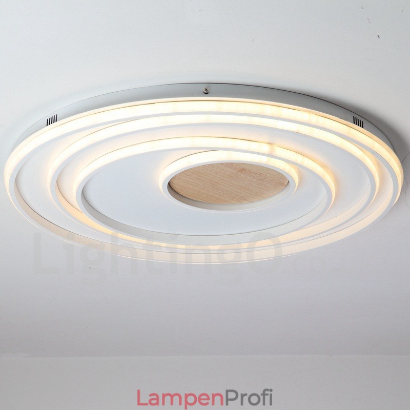 Dimmbare weiße Ringe Holz Deckenleuchte Ultradünne Deckenlampe Kann Auch Als Wandleuchte Verwendet Werden