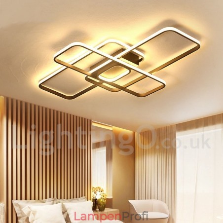 Moderne Deckenleuchte mit zeitgenössischer Aluminium-Malerei, Unterputzleuchte mit Ferndimmer, kann auch als Wandleuchte verwendet werden Moderne Deckenleuchte mit zeitgenössischer Aluminium-Malerei, Unterputzleuchte mit Ferndimmer, kann auch als Wandleuchte verwendet werden