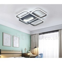 Moderne Deckenleuchte mit zeitgenössischer Aluminium-Malerei, Unterputzleuchte mit Ferndimmer, kann auch als Wandleuchte verwendet werden