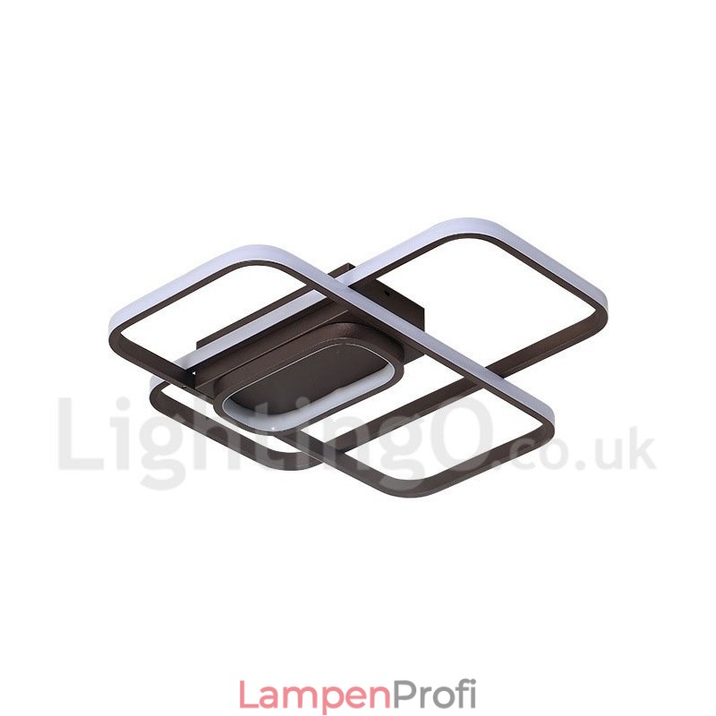 Moderne Deckenleuchte mit zeitgenössischer Aluminium-Malerei, Unterputzleuchte mit Ferndimmer, kann auch als Wandleuchte verwendet werden