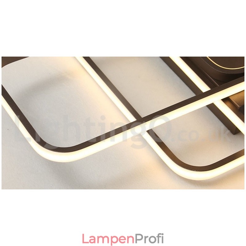 Moderne Deckenleuchte mit zeitgenössischer Aluminium-Malerei, Unterputzleuchte mit Ferndimmer, kann auch als Wandleuchte verwendet werden