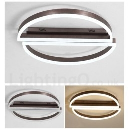 Runde, moderne Deckenleuchte aus Aluminium, Unterputzleuchte mit Ferndimmer, kann auch als Wandleuchte verwendet werden