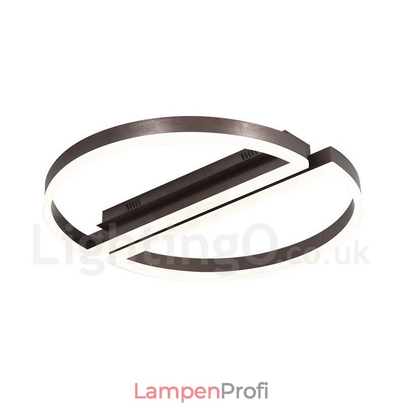 Runde, moderne Deckenleuchte aus Aluminium, Unterputzleuchte mit Ferndimmer, kann auch als Wandleuchte verwendet werden