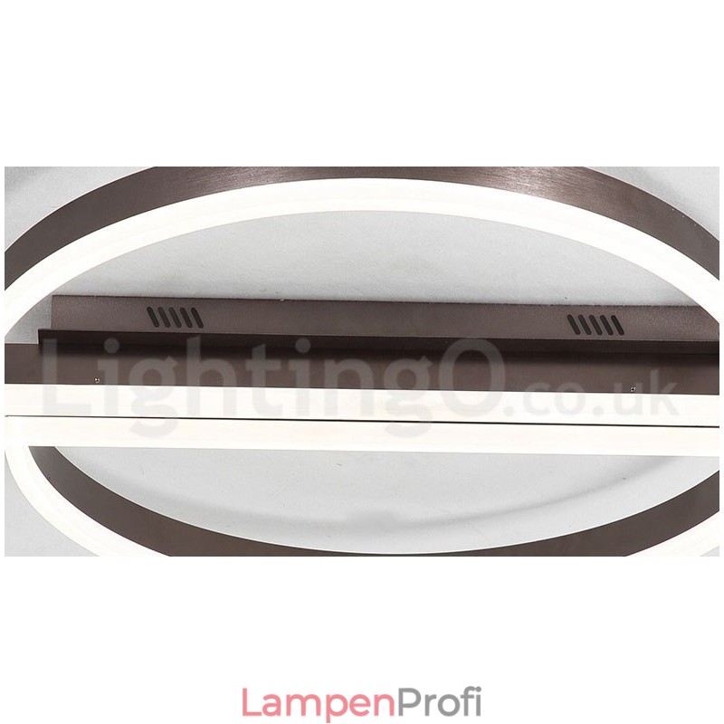 Runde, moderne Deckenleuchte aus Aluminium, Unterputzleuchte mit Ferndimmer, kann auch als Wandleuchte verwendet werden