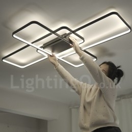 Moderne Deckenleuchte mit zeitgenössischer Aluminium-Malerei, bündige Wandleuchte mit Ferndimmer für Wohnzimmer, Schlafzimmer, kann auch als Wandleuchte verwendet werden