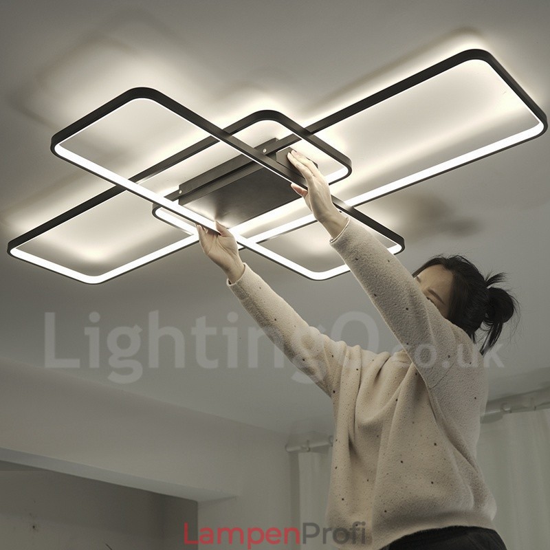 Moderne Deckenleuchte mit zeitgenössischer Aluminium-Malerei, bündige Wandleuchte mit Ferndimmer für Wohnzimmer, Schlafzimmer, kann auch als Wandleuchte verwendet werden