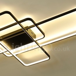 Moderne Deckenleuchte mit zeitgenössischer Aluminium-Malerei, bündige Wandleuchte mit Ferndimmer für Wohnzimmer, Schlafzimmer, kann auch als Wandleuchte verwendet werden