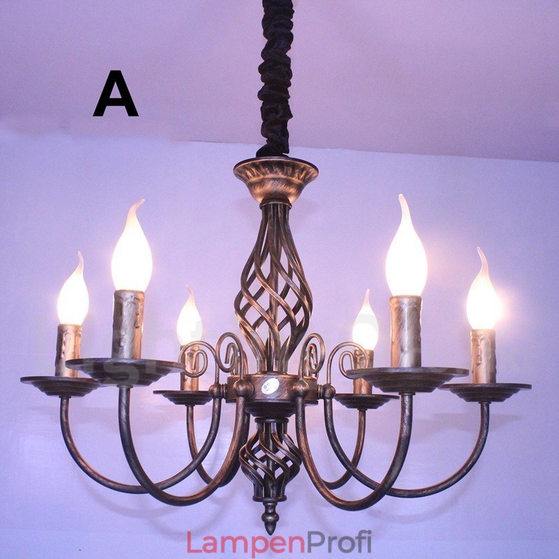 6 Licht Rustikalen Retro Vintage Schwarz Weiß Anhänger Kerze Kronleuchter