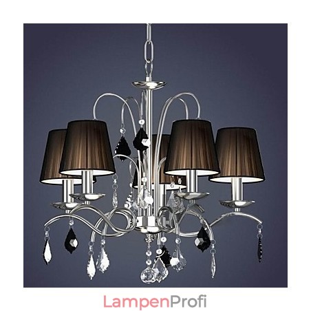 Stoff Lampenschirm Kristall Kronleuchter 5 Lichter Stoff Lampenschirm Kristall Kronleuchter 5 Lichter