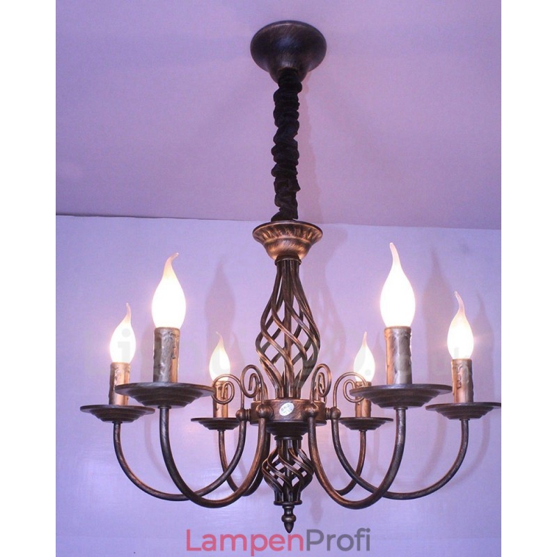 6 Licht Rustikalen Retro Vintage Schwarz Weiß Anhänger Kerze Kronleuchter