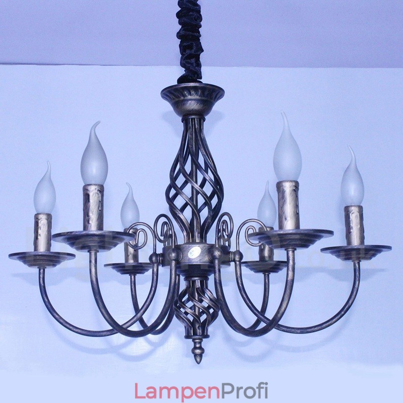 6 Licht Rustikalen Retro Vintage Schwarz Weiß Anhänger Kerze Kronleuchter