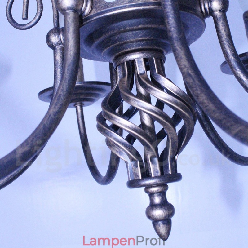 6 Licht Rustikalen Retro Vintage Schwarz Weiß Anhänger Kerze Kronleuchter