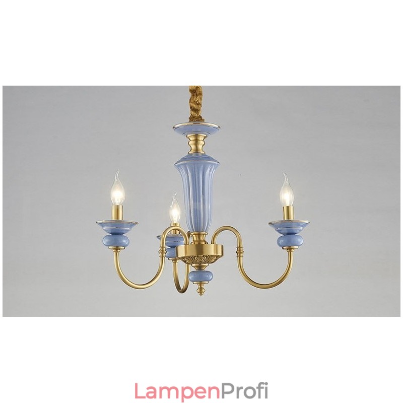 Retro Vintage Messing Keramik Anhänger Kerze Kronleuchter