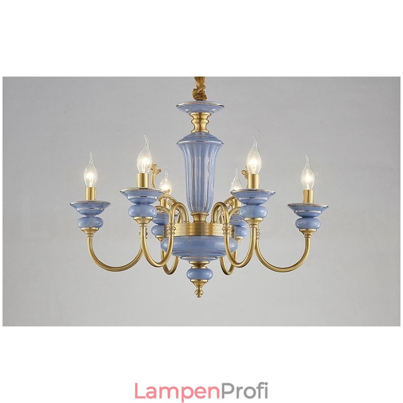 Retro Vintage Messing Keramik Anhänger Kerze Kronleuchter