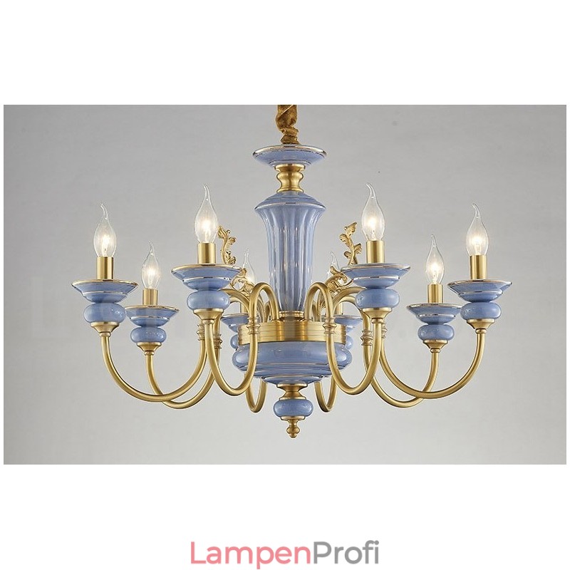 Retro Vintage Messing Keramik Anhänger Kerze Kronleuchter