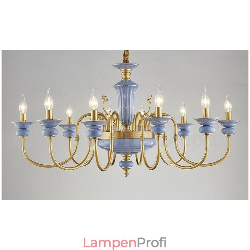 Retro Vintage Messing Keramik Anhänger Kerze Kronleuchter