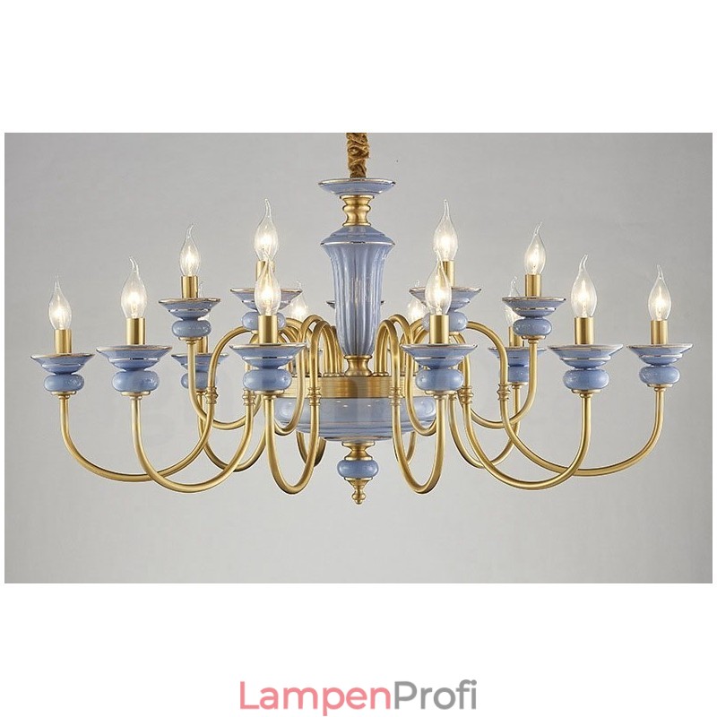 Retro Vintage Messing Keramik Anhänger Kerze Kronleuchter