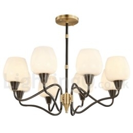 Retro Vintage Messing Pendelleuchter mit Kerzenhalter und Glasschirmen