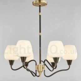 Retro Vintage Messing Pendelleuchter mit Kerzenhalter und Glasschirmen