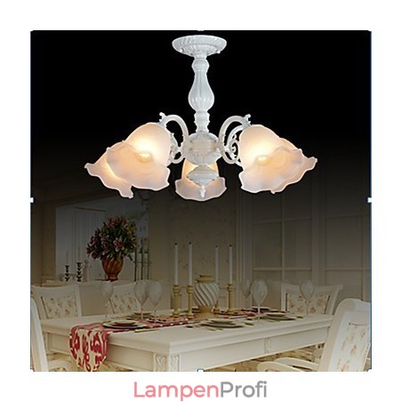 Deckenleuchte Fünf Lichter Weiß Europäisch Retro Klassisch Deckenleuchte Fünf Lichter Weiß Europäisch Retro Klassisch