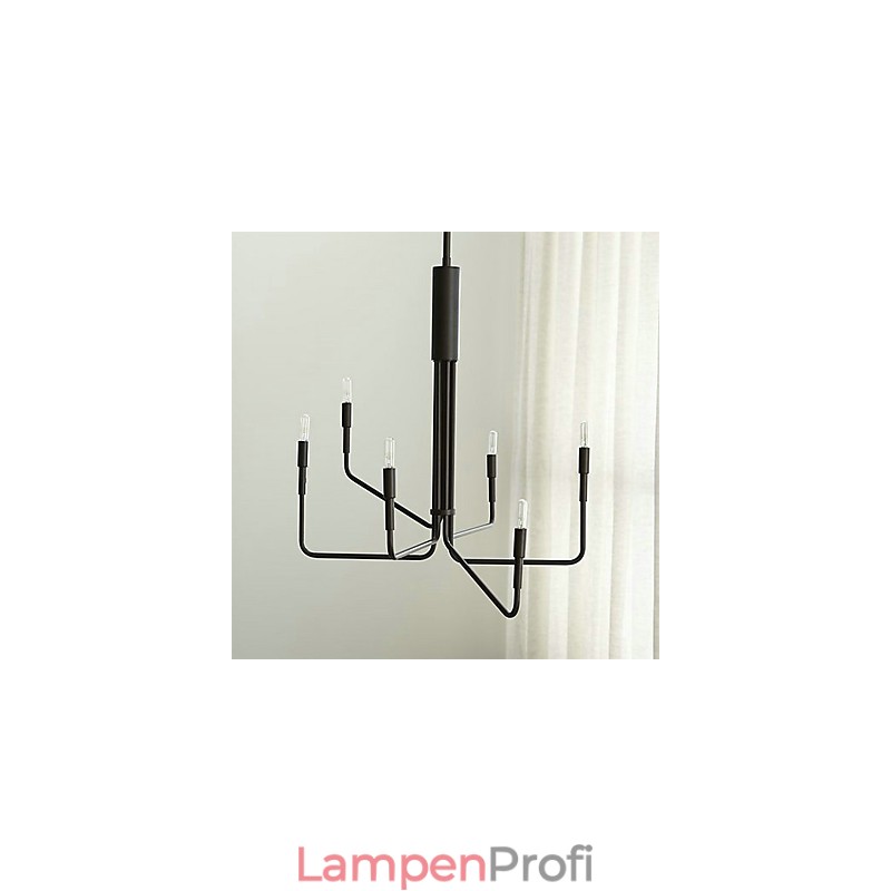 Kronleuchter aus Metall mit ländlicher Malerei