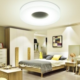 Dimmbare ultradünne runde Deckenleuchte aus Holz mit Acrylschirm Deckenlampe im nordischen Stil