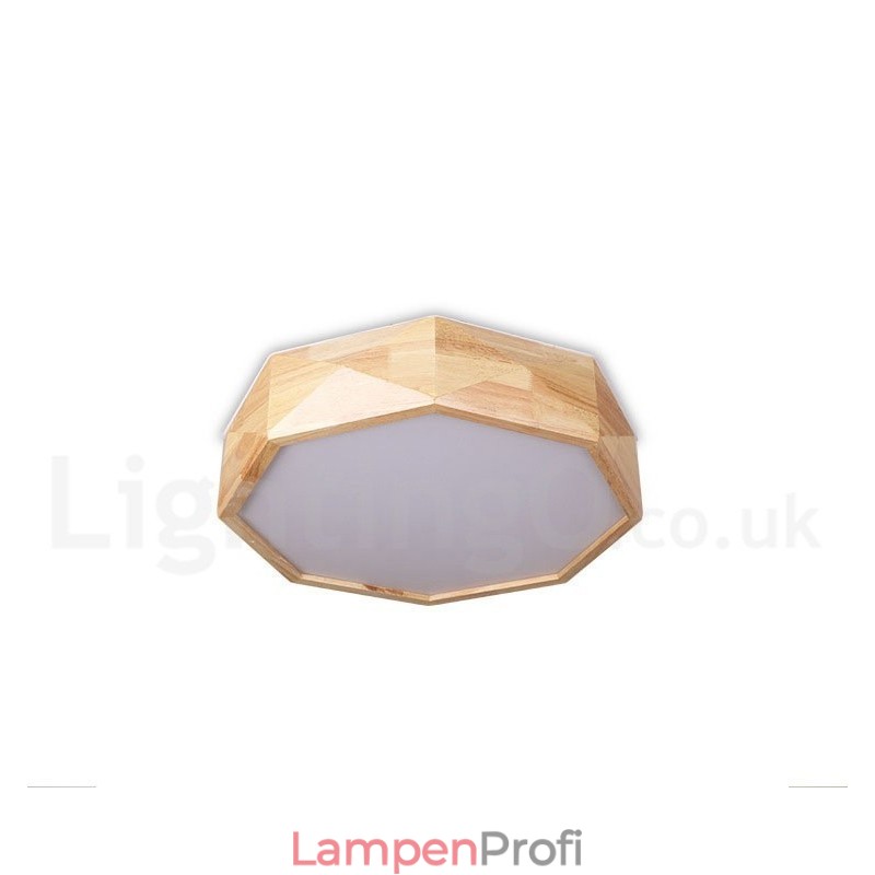Dimmbare Deckenleuchte aus Holz mit Acrylschirm Deckenlampe im nordischen Stil