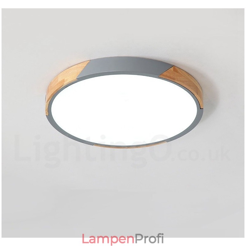 Dimmbare Macaron Multi Colours Holz Ultradünne Deckenleuchte mit Acrylschirm Deckenlampe Nordischer Stil
