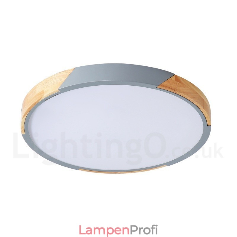 Dimmbare Macaron Multi Colours Holz Ultradünne Deckenleuchte mit Acrylschirm Deckenlampe Nordischer Stil
