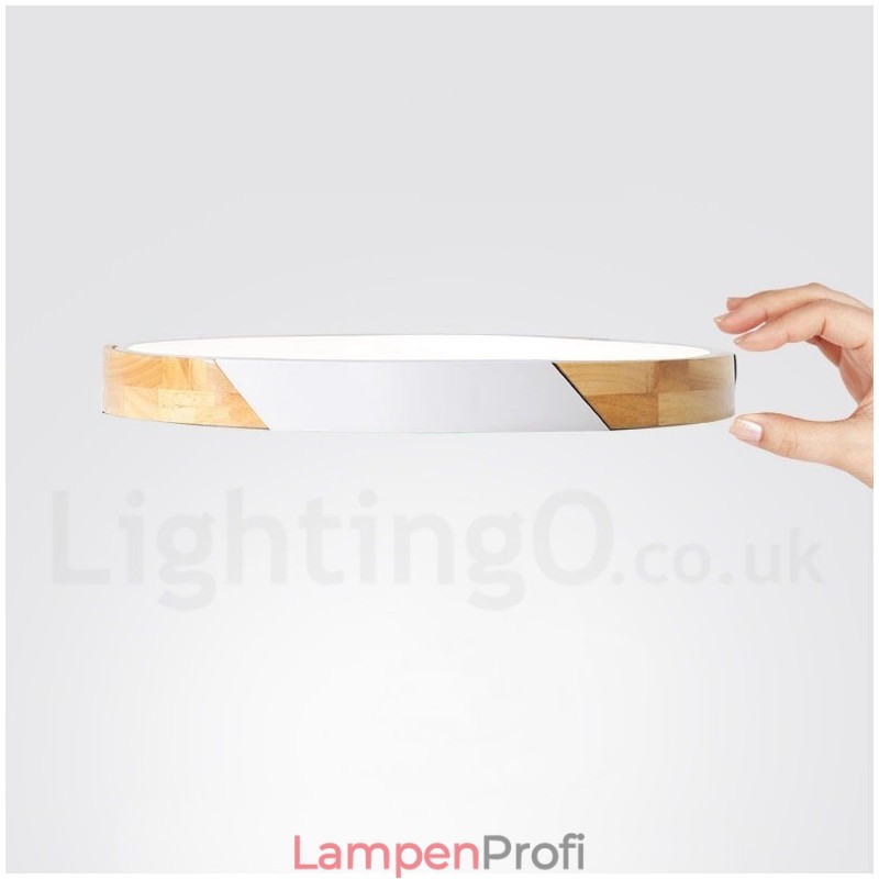 Dimmbare Macaron Multi Colours Holz Ultradünne Deckenleuchte mit Acrylschirm Deckenlampe Nordischer Stil