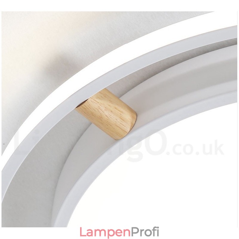 Dimmbare Macaron Ultradünne Mehrfarbige Runde Deckenleuchte aus Holz mit Acrylschirm Deckenlampe im nordischen Stil