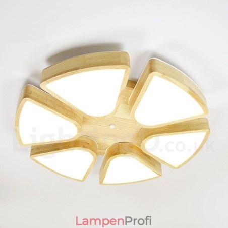 Deckenleuchte mit Blütenblatt-Design aus Holz mit Acrylschirm, Deckenlampe im nordischen Stil Deckenleuchte mit Blütenblatt-Design aus Holz mit Acrylschirm, Deckenlampe im nordischen Stil