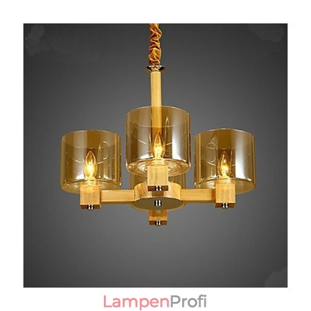 Mode Pendelleuchte Tisch Holz Glasabdeckung