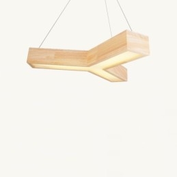 Moderne dreieckige Pendelleuchte aus Holz