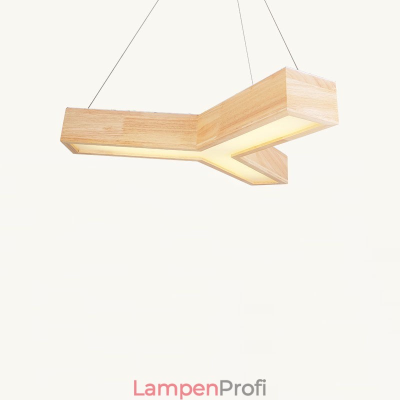 Moderne dreieckige Pendelleuchte aus Holz