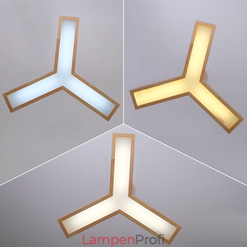 Moderne dreieckige Pendelleuchte aus Holz