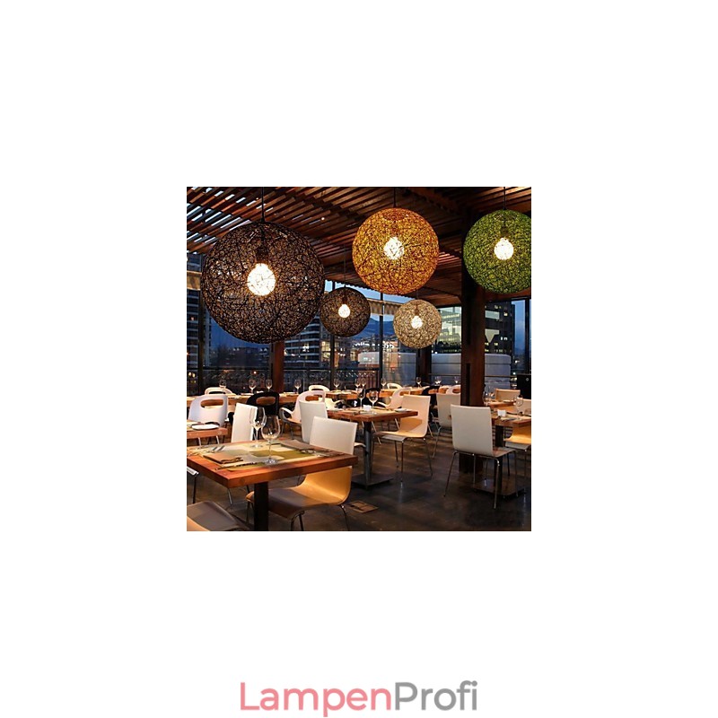 Country Simple Modern Lampe Pastoral Rattan Lampe Hanf Ball Kronleuchter