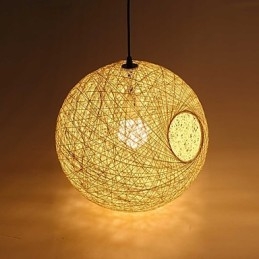 Country Simple Modern Lampe Pastoral Rattan Lampe Hanf Ball Kronleuchter