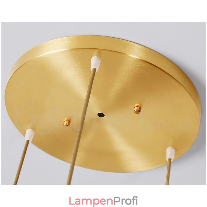 Hängeleuchte im rustikalen Lodge-Stil aus reinem Messing mit Glasschirm