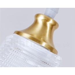 Hängeleuchte im rustikalen Lodge-Stil aus reinem Messing mit Glasschirm