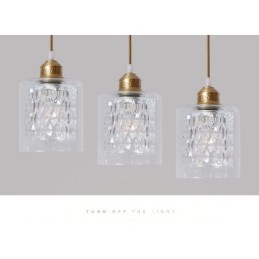 Hängeleuchte im rustikalen Lodge-Stil aus reinem Messing mit Glasschirm