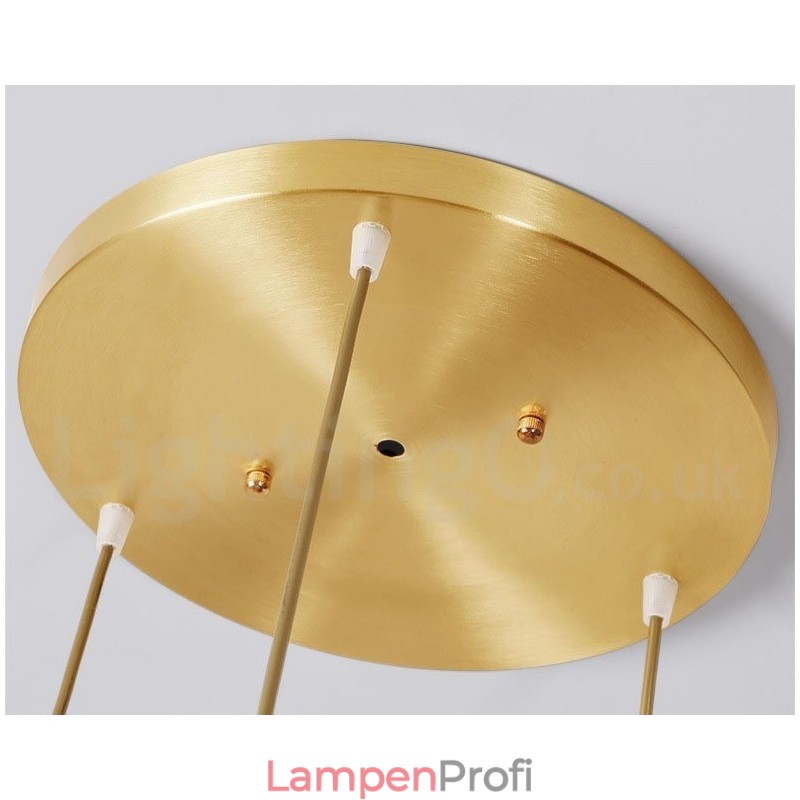 Hängeleuchte im rustikalen Lodge-Stil aus reinem Messing mit Glasschirm