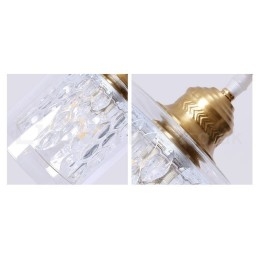 Hängeleuchte im rustikalen Lodge-Stil aus reinem Messing mit Glasschirm