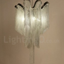 Aluminium Quasten Kronleuchter Designer Pendelleuchte Silber Farbe