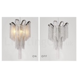 Aluminium Quasten Kronleuchter Designer Pendelleuchte Silber Farbe