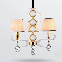 Stoff-Kronleuchter 3 Lichter Moderne minimalistische hochwertige Lampe