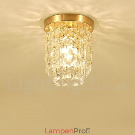 Rustikale Lodge-Deckenleuchten im nordischen Stil aus reinem Messing mit Kristallen