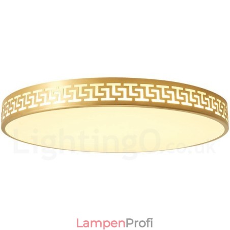 Runde, moderne Deckenleuchte im nordischen Stil aus reinem Messing mit Acrylschirm